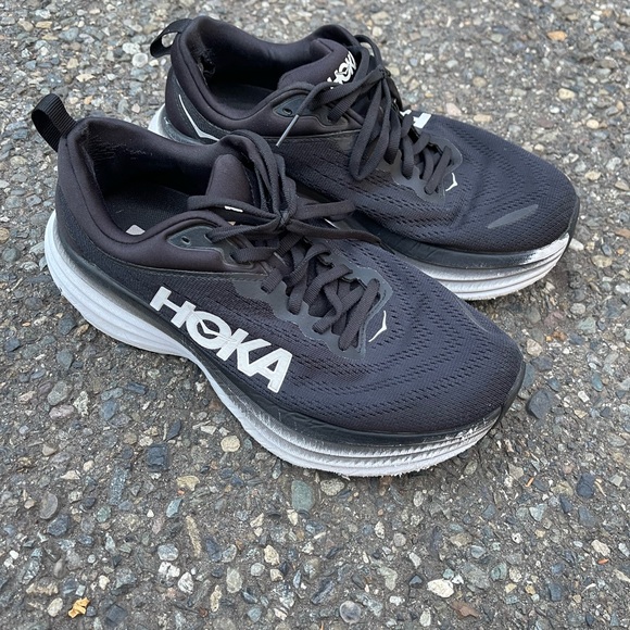 Hoka Shoes - HOKA One One Bondi 8 Black Running Shoes 8.5 wide